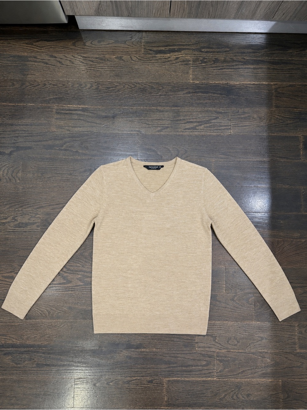 Cedar Woodstate Men's V-Neck Sweater in Beige - Classic Lightweight Knit